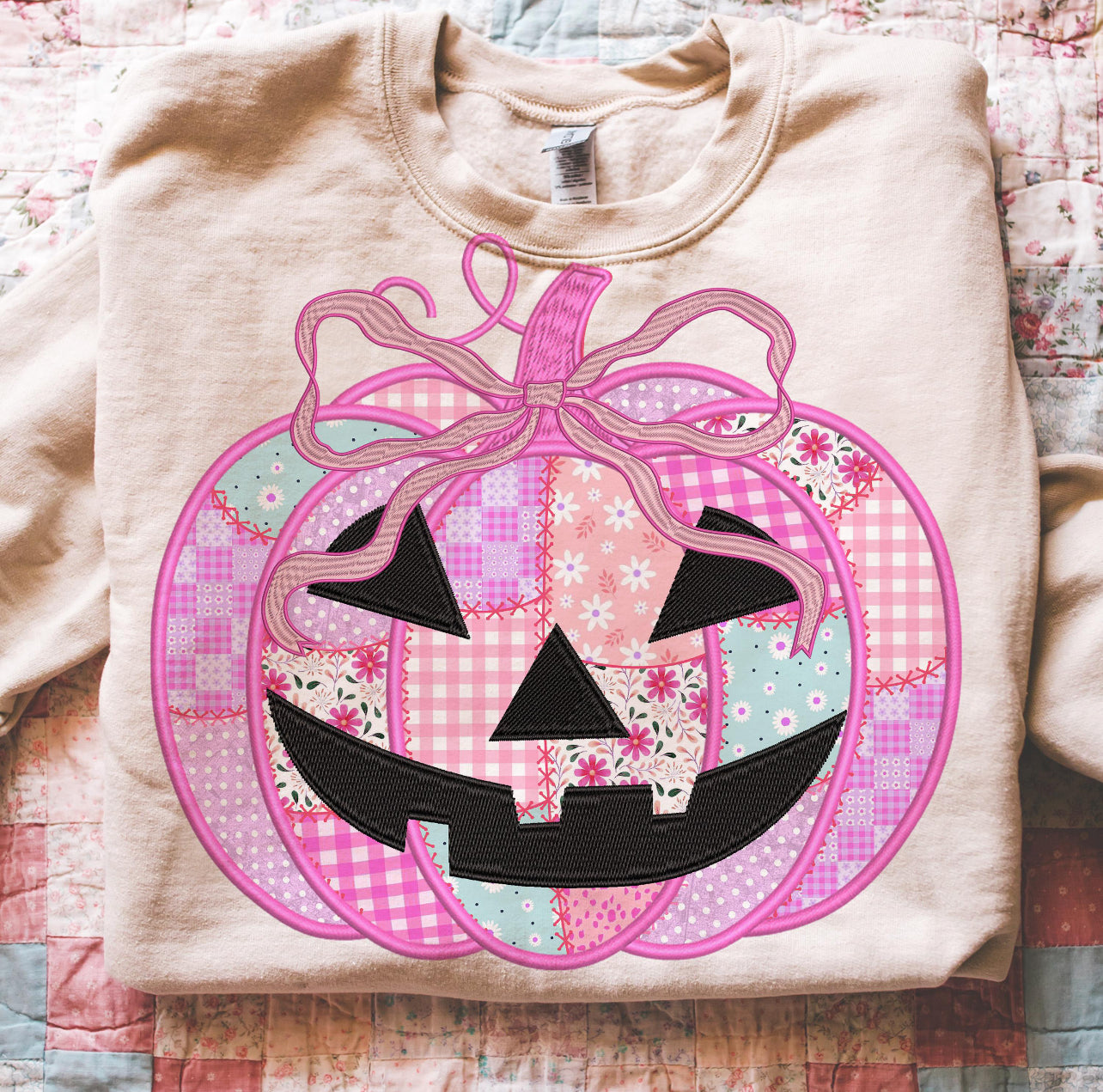 Pink Patchwork Pumpkin