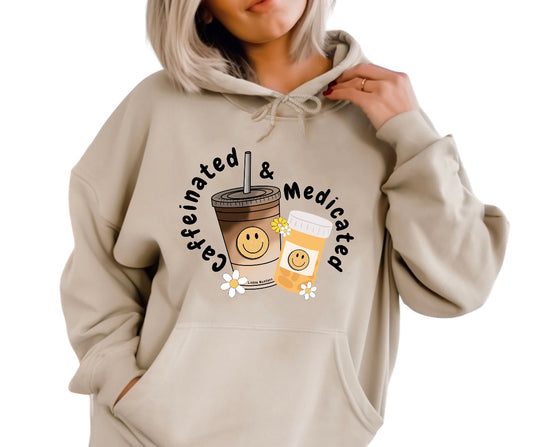 Caffeinated & Medicated - LH Exclusive Print Hoodie