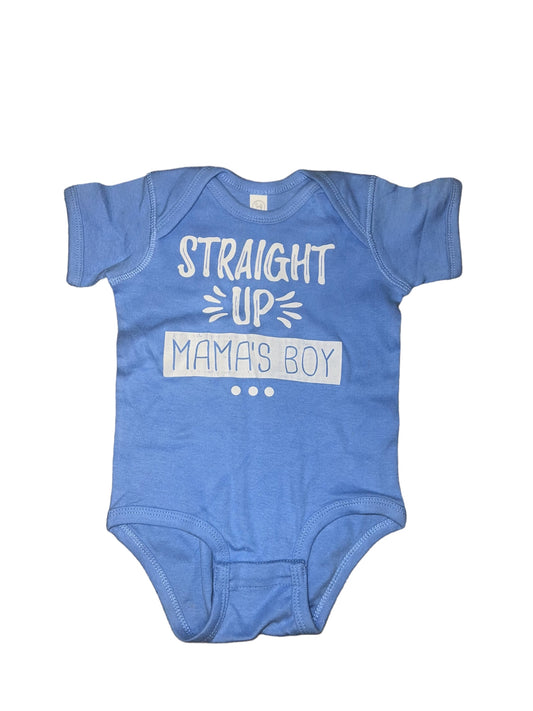 Straight Up Mama’s Boy - 12M Blue Onesie