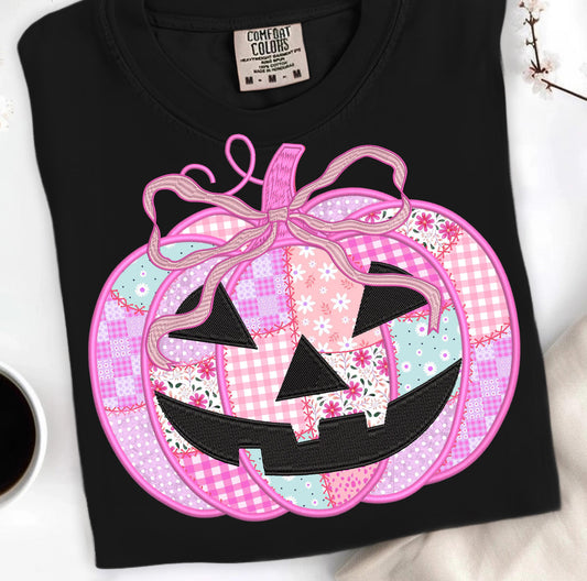 Pink Patchwork Pumpkin