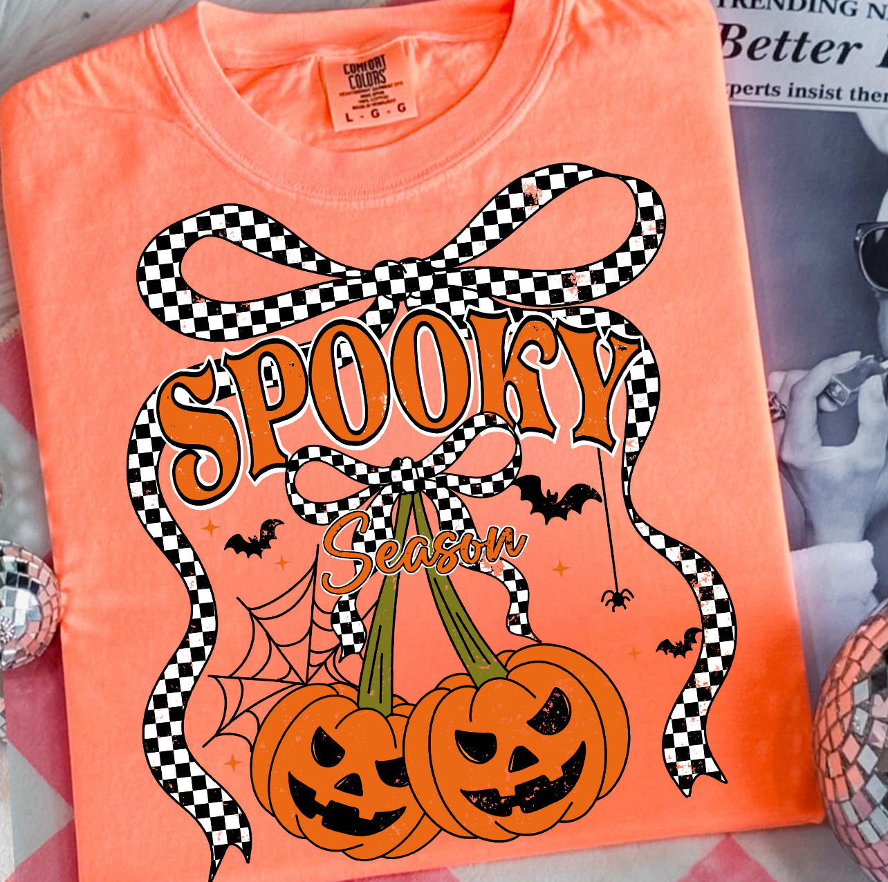 Checkered Bow Pumpkins
