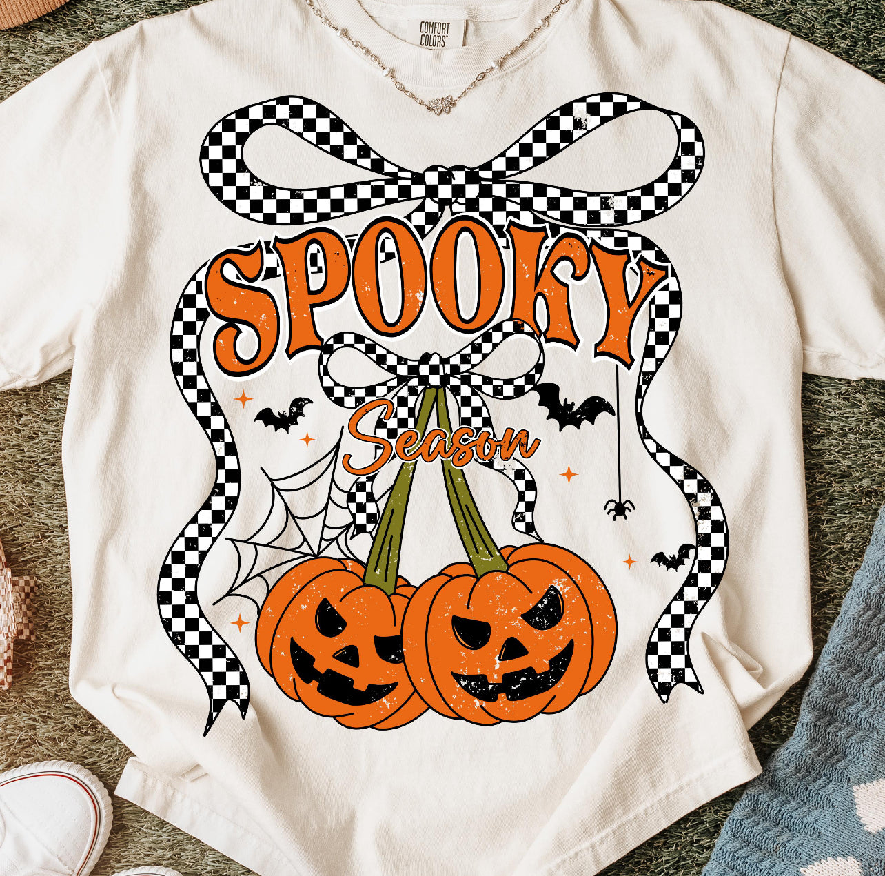 Checkered Bow Pumpkins