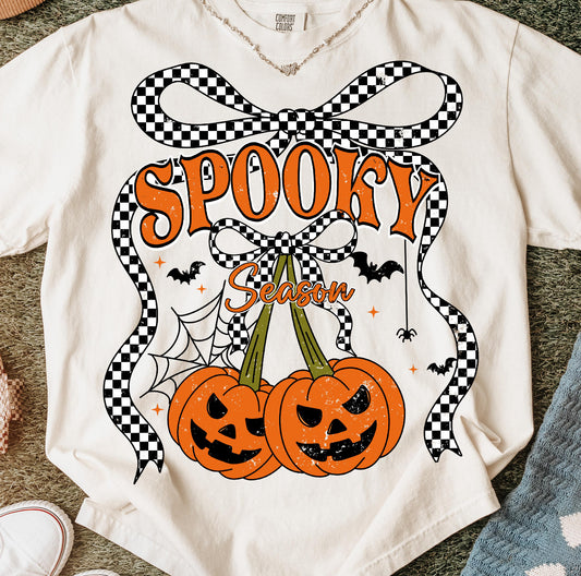 Checkered Bow Pumpkins