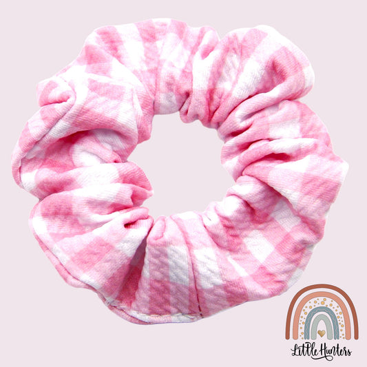 Pink Gingham Scrunchies