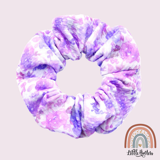 Lavender Floral Scrunchies